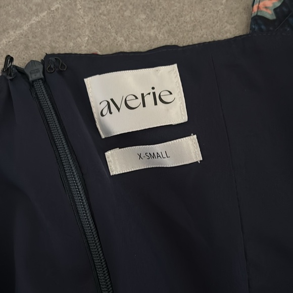 Averie Halley Draped Midi Dress in Flowery Print Cobalt Blue Sz XS - Picture 10 of 10